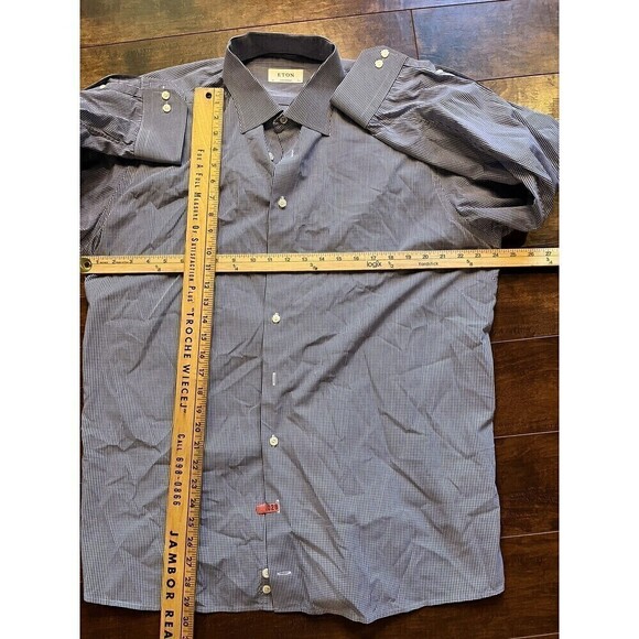 Eton Mens Button Up Casual Contemporary Dress Shirt Size 47 18.5 - Picture 5 of 7